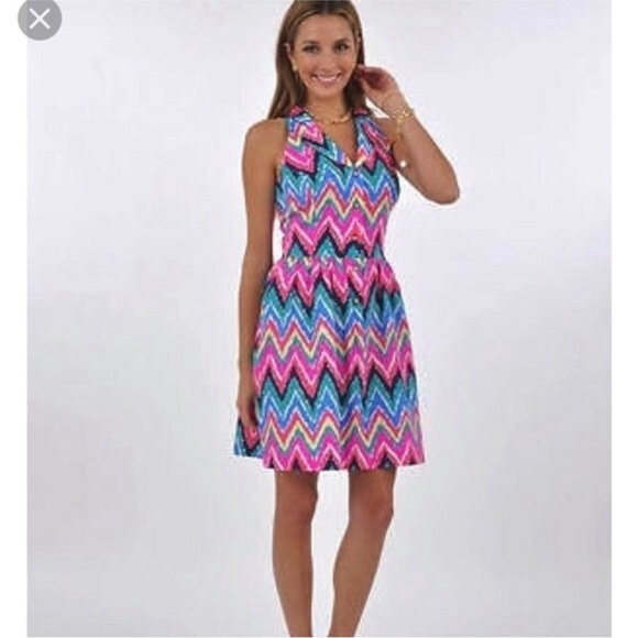 Lilly Pulitzer Sherlynn Hearts a Flutter Pink
Chevron Fit and Flare Dress Size 0 - Picture 5 of 11